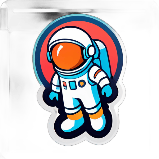 Astronaut im Nintendo-Stil, Symbole von Formen sticker
