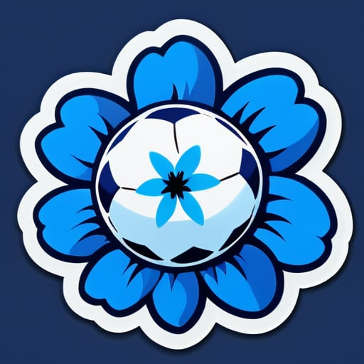 fleur bleue, football sticker