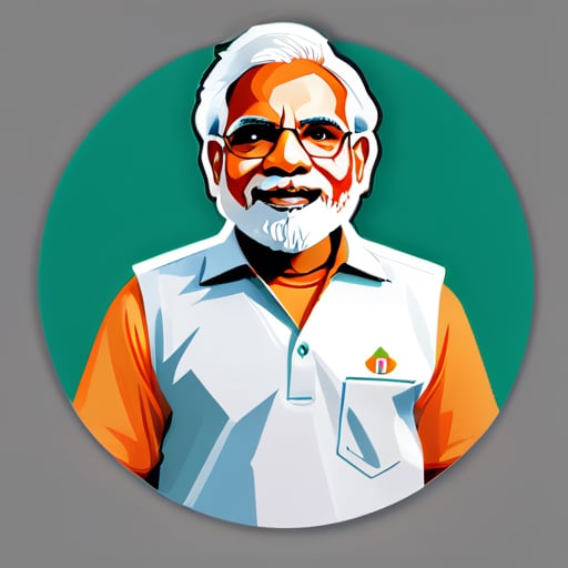 Narendra Modi như một cầu thủ cricket Ấn Độ sticker