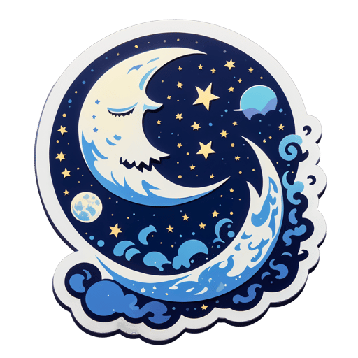 Mitternachtsfütternder Mond sticker