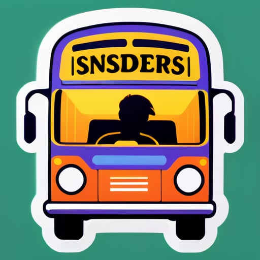 bus with insiders name on it  sticker