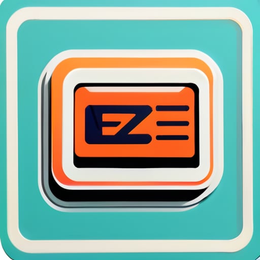 'E Z'라는 두 글자가 적힌 라디오 스티커 sticker