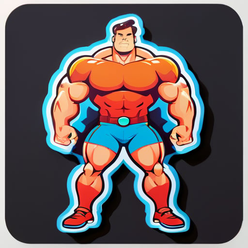 100 muscle man sticker