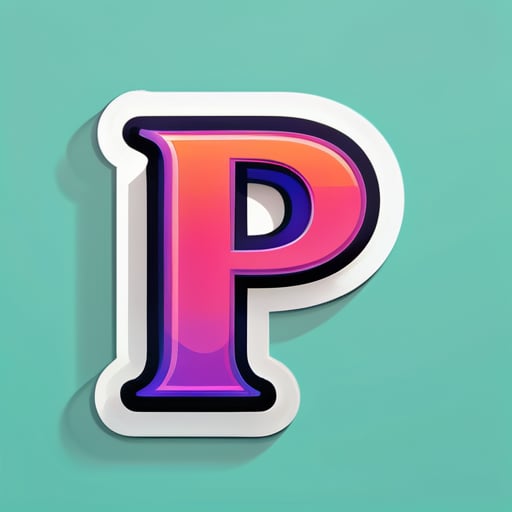 ファッションウェブサイト用のステッカーの文字Pを作成する sticker