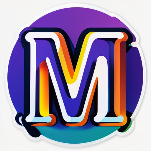 用字母m为我制作一个网站logo sticker