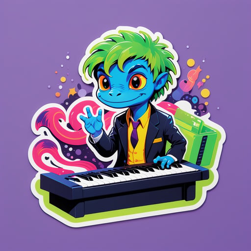 New Wave Newt with Keyboard sticker