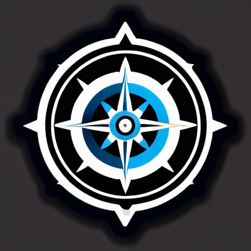 Ich brauche ein Logo eines Kompasses, in dem Symbole für Wissenschaft, Technologie, Ingenieurwesen und Mathematik enthalten sind sticker