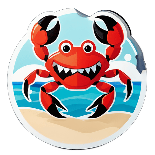 Get cracking with laughter! 以堪察加風格表達您的喜悅，使用我們有趣的螃蟹主題貼圖包！ sticker
