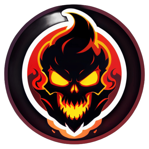 Descripción del Sticker "Clan Infernal":

1. Forma y Fondo:

El sticker tiene una forma circular para facilitar su aplicación en diferentes plataformas. El fondo es un degradado de tonos rojos y negros, evocando un ambiente ardiente y misterioso.
2. Elemento Principal:

En el centro, destaca una calavera con detalles en rojo y negro. La calavera tiene una expresión feroz y está envuelta en llamas, sticker