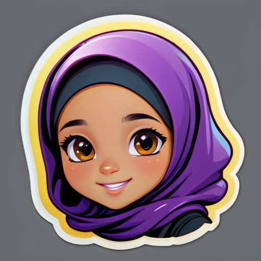 Pequeña niña estudiante llevando hiyab sticker