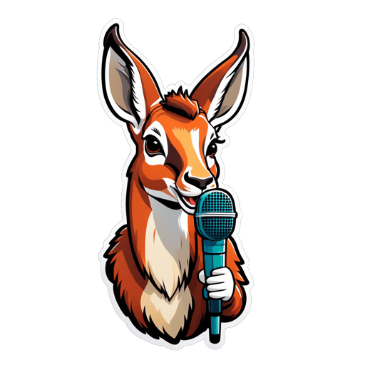 Acapella Antilope mit Mikrofon sticker