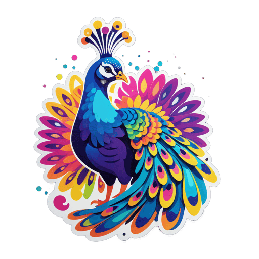 Vibrant Peacock sticker