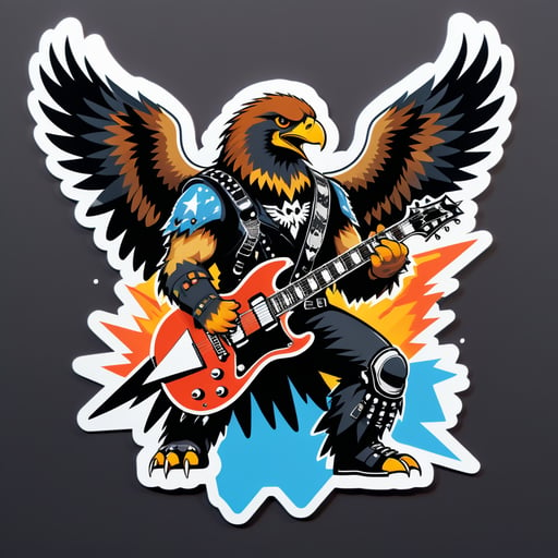 Hawk Heavy Metal với Guitar Điện sticker