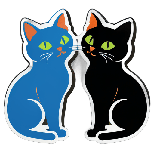 두 마리의 고양이 sticker