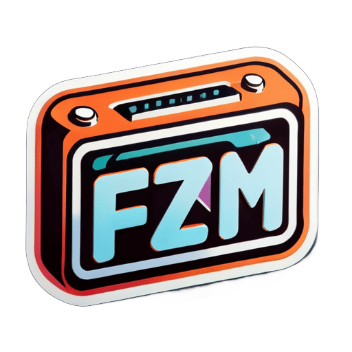 Un sticker de radio con las letras EZFM impresas en él sticker