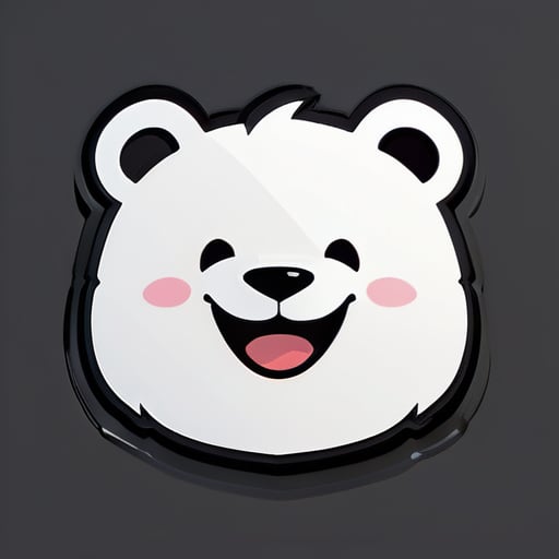 urso branco sorridente sticker
