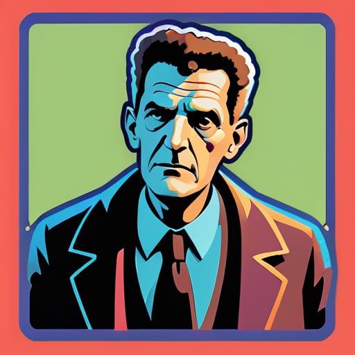 Philosopher Wittgenstein on Nintendo style sticker