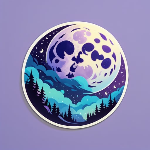 Pleine lune mystique sticker