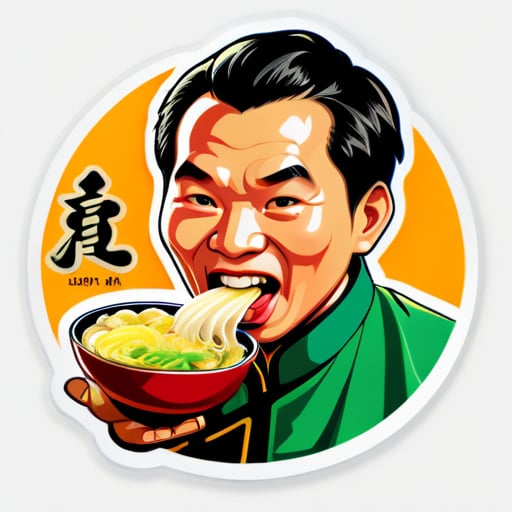 Lao Gan Ma is eating Lao Gan Ma sticker