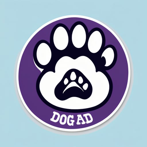"Dog Dad" with Paw Print sticker
