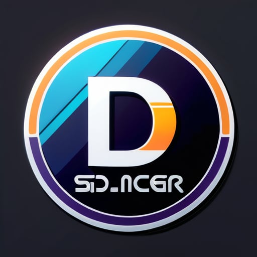 회사 로고에 'D. Solar'라는 이름이 있는 로고, 'Dynamice Solar'의 의미, 고급스러운, 희망적인. sticker