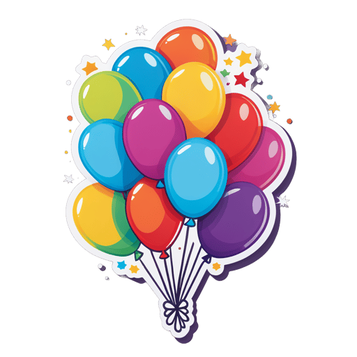 Festive Party Balloons sticker