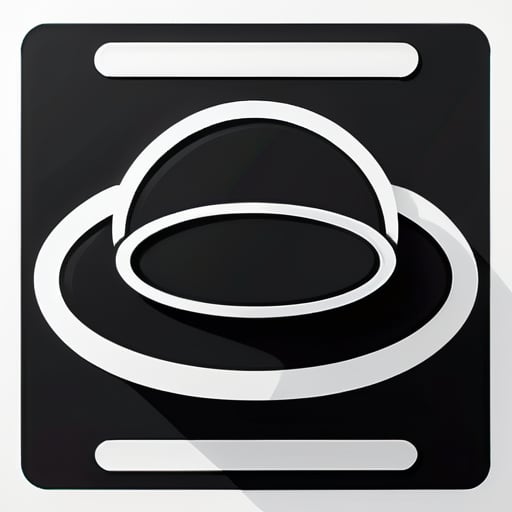 Saturn im Nintendo-Stil, Symbole in runden und quadratischen Formen, nur schwarz und weiß sticker