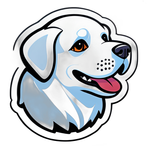 white dog sticker