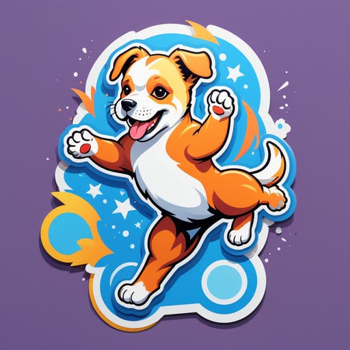 Energetic Puppy Acrobat sticker