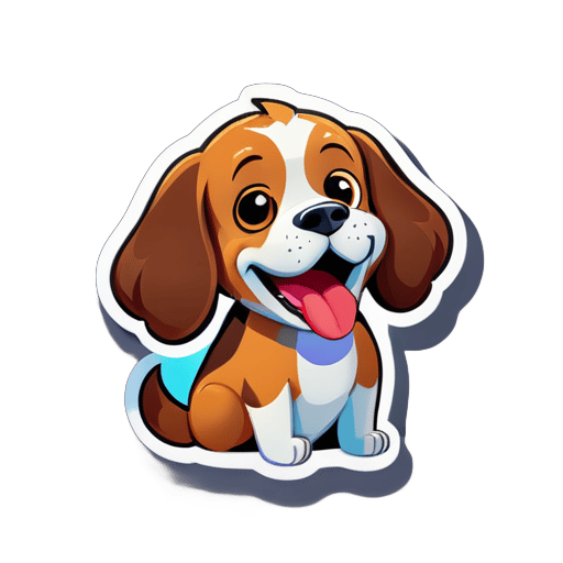 a dog that speaks in the mouth sticker
