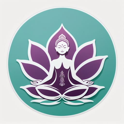 Serene Lotus Meditator sticker