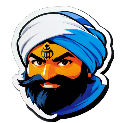 Sikh turban Ninja sticker