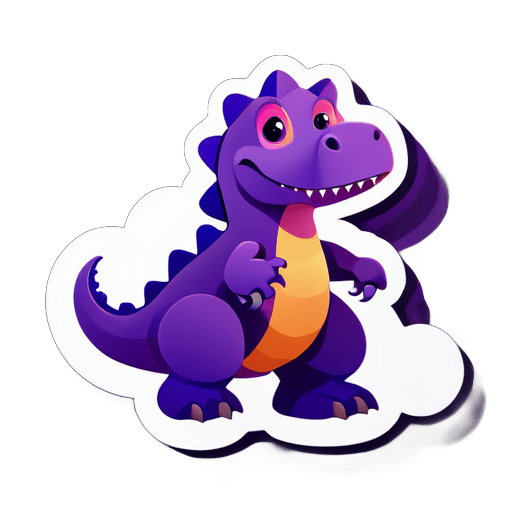 Purple dinosaur sticker