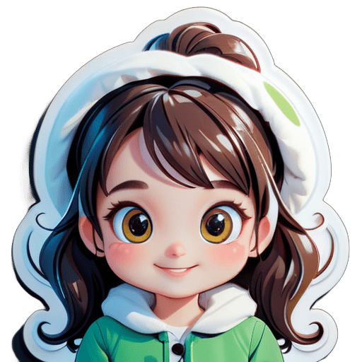 a beautiful girl fat and white big eyes and a very  cute smile sticker