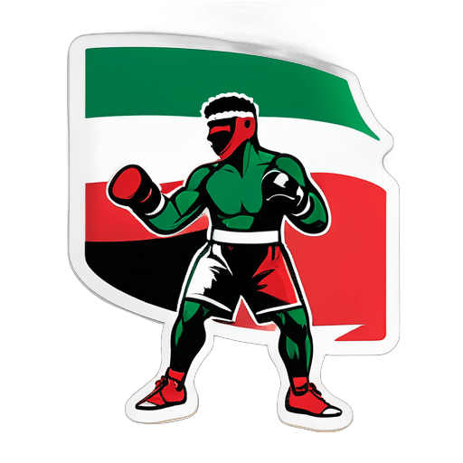 巴勒斯坦國旗與拳擊 sticker