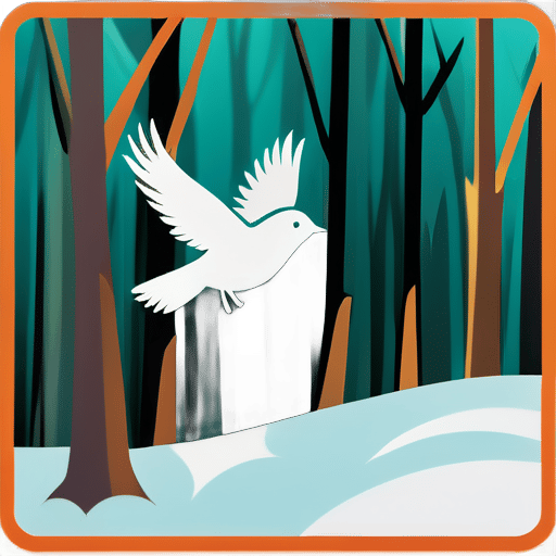 Um pássaro voa na floresta sticker