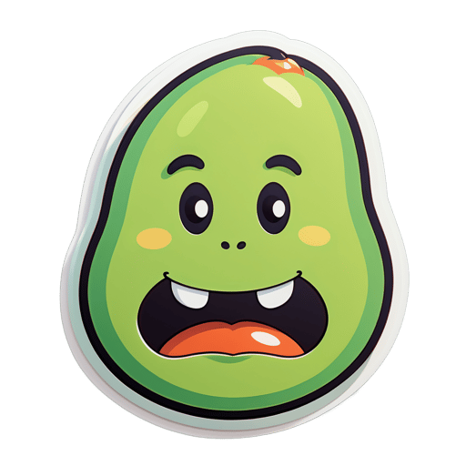 Quirky Cartoon Avocado sticker