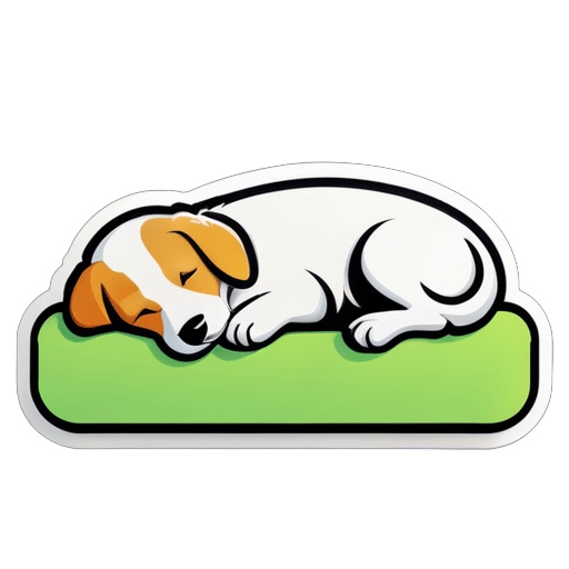 one dog sleep on bed sticker