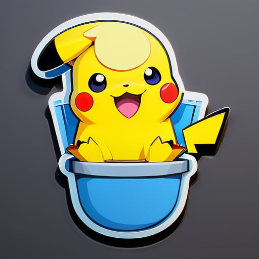Pikachu 在浴室 sticker