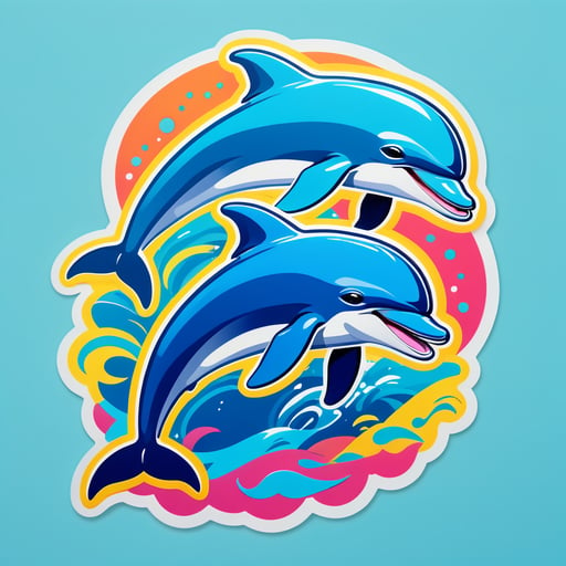 Doowop Dolphin with Backing Group sticker
