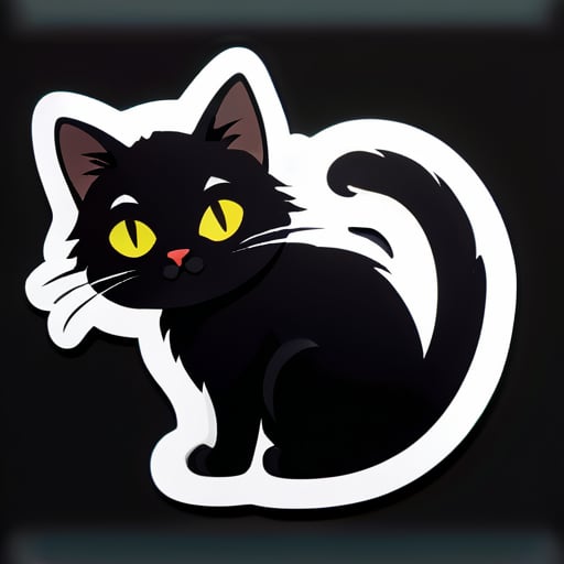 black cat
 sticker