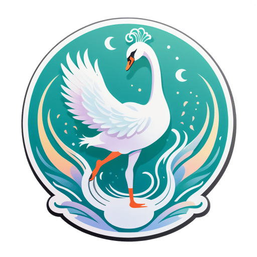 Serene Swan Dancer sticker