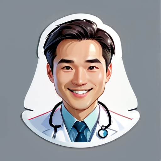 Utiliser la photo professionnelle du Dr Li comme avatar peut montrer l'esprit professionnel et la convivialité du médecin. La photo peut être prise dans un cabinet médical ou à l'hôpital, en portant la tenue formelle de médecin ou une blouse blanche, avec un sourire, pour montrer la confiance et la convivialité du médecin. sticker
