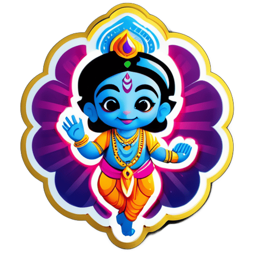 faça adesivo de deus Krishna sticker