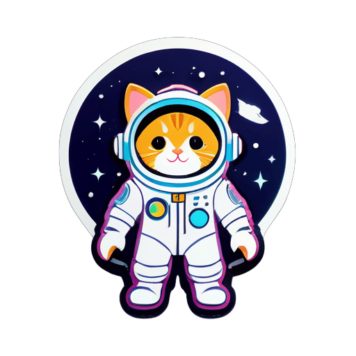 make a cat in a spacesuit sticker