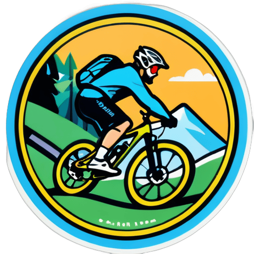 "de charm" sobre la bicicleta de montaña como el club de descenso sticker