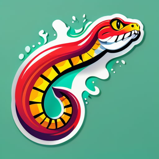 shubham jain avec une forme d'écaillage en serpent sticker