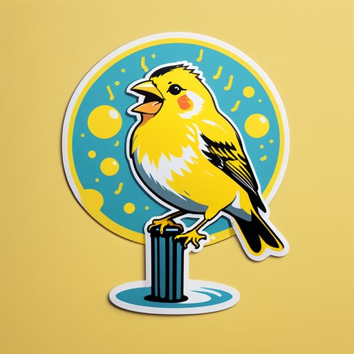 Yellow Finch Singing in the Morning sticker