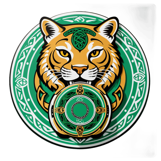 Celtic Cougar with Bodhrán sticker