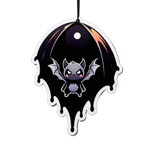 Morcego Preto Pendurado em uma Caverna sticker